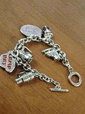 Tim Horton's Brand Silver Tone  Charm Bracelet Themed Charms Collectible Coffee